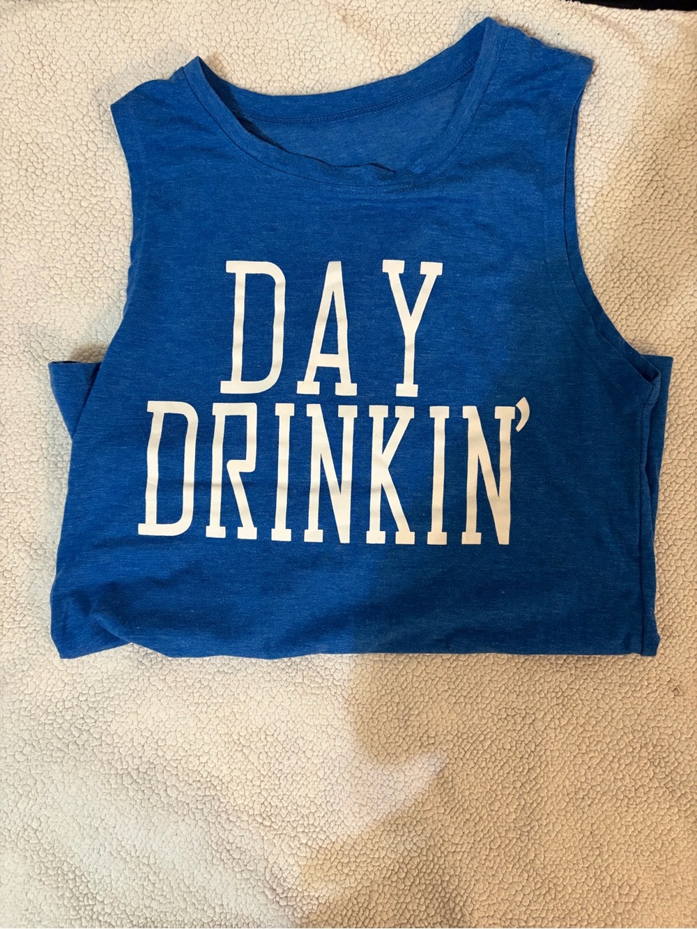Blue 'Day Drinkin'' Graphic Muscle Tank